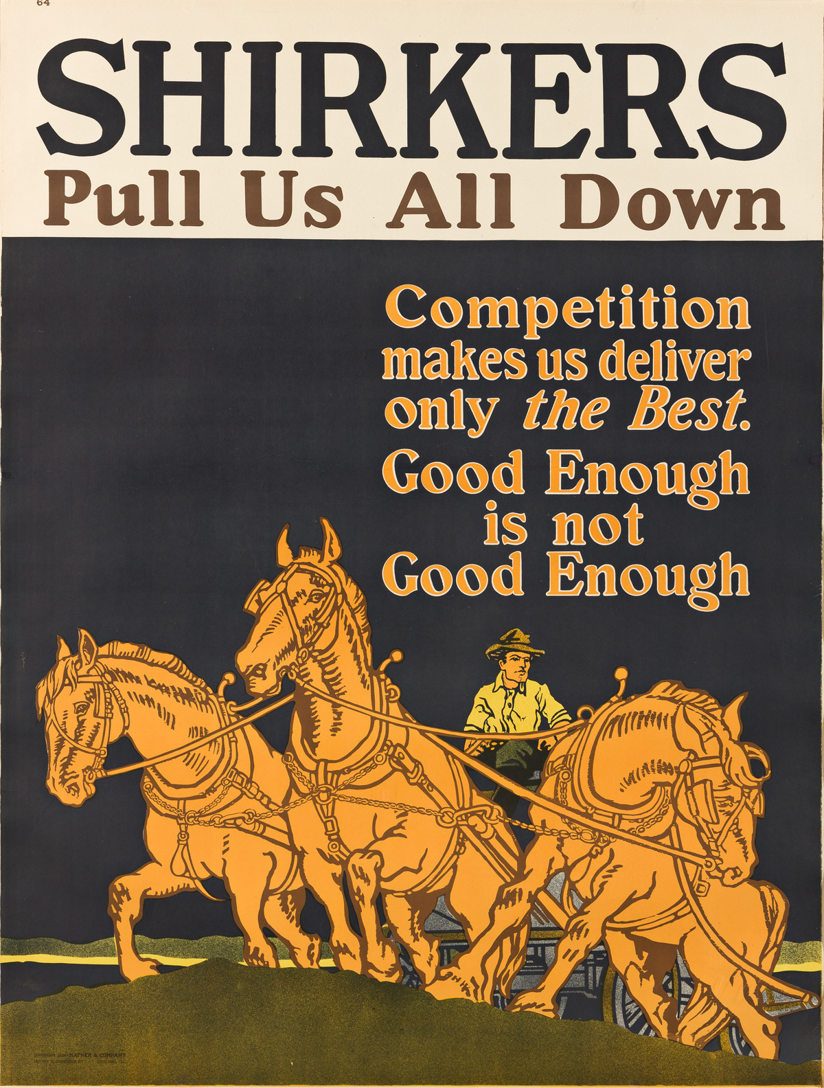 DESIGNER UNKNOWN.  SHIRKERS PULL US ALL DOWN. 1924. 48x36 inches, 122x91½ cm. Mather & Company, Chicago.